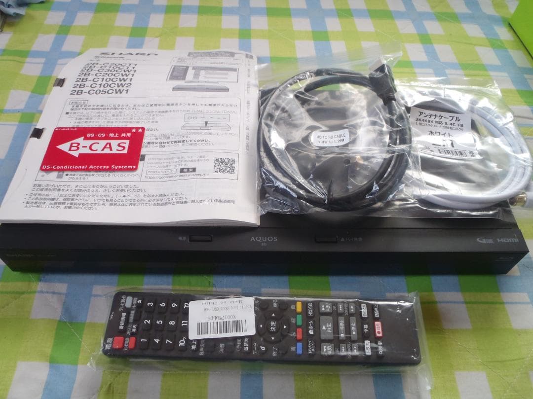 SHARP　AQUOS　ブルーレイレコーダー　2B-C10CW1　２０２１年製