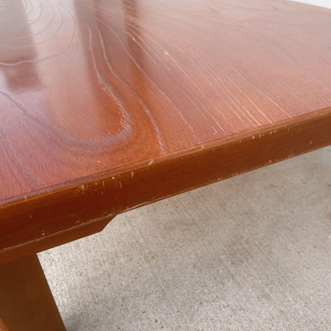 【美品送料込】高級一枚板風 折り畳み座卓 昭和レトロ アンティーク 職人手作り