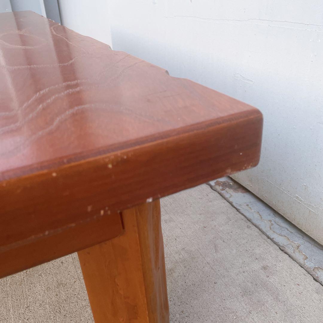 【美品送料込】高級一枚板風 折り畳み座卓 昭和レトロ アンティーク 職人手作り