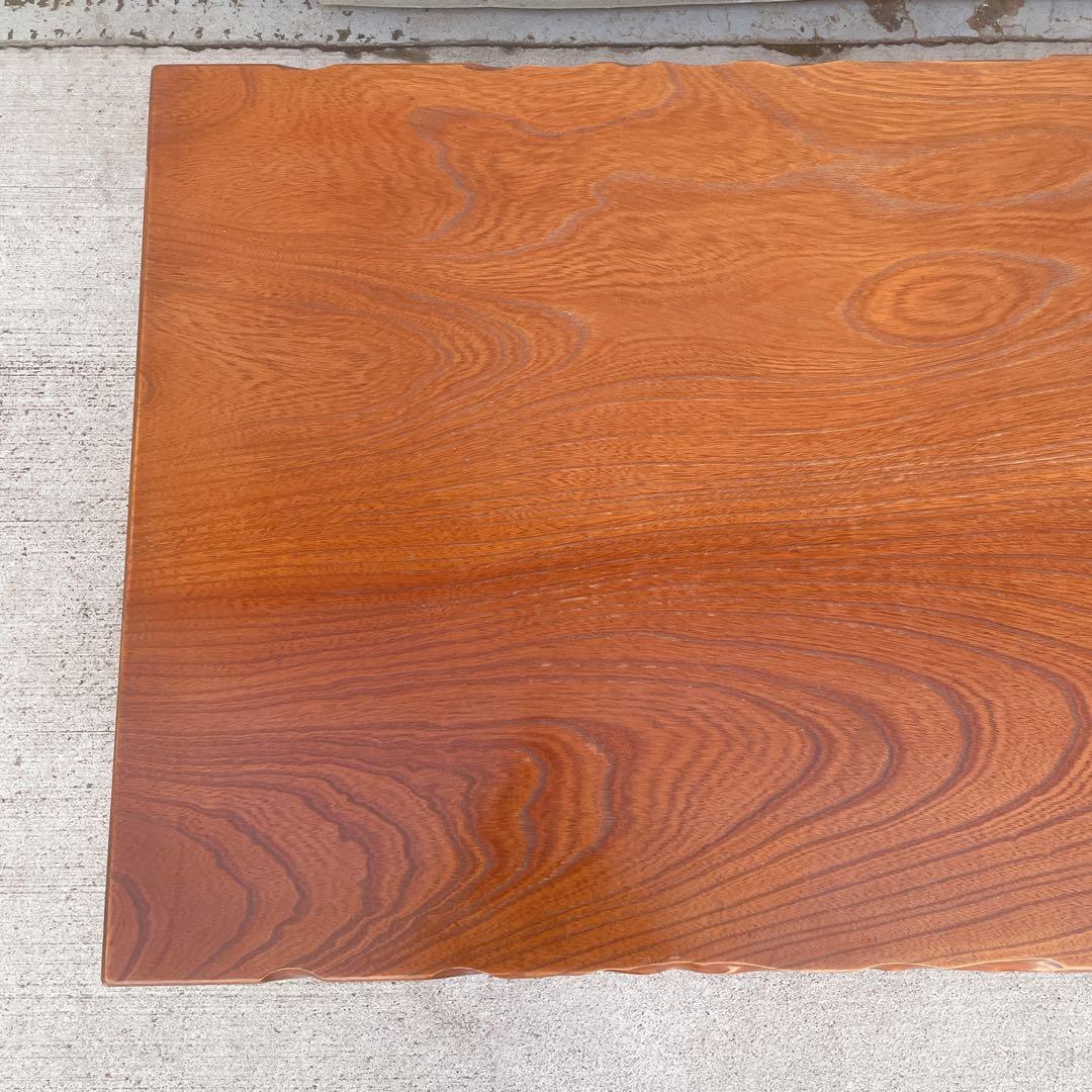 【美品送料込】高級一枚板風 折り畳み座卓 昭和レトロ アンティーク 職人手作り