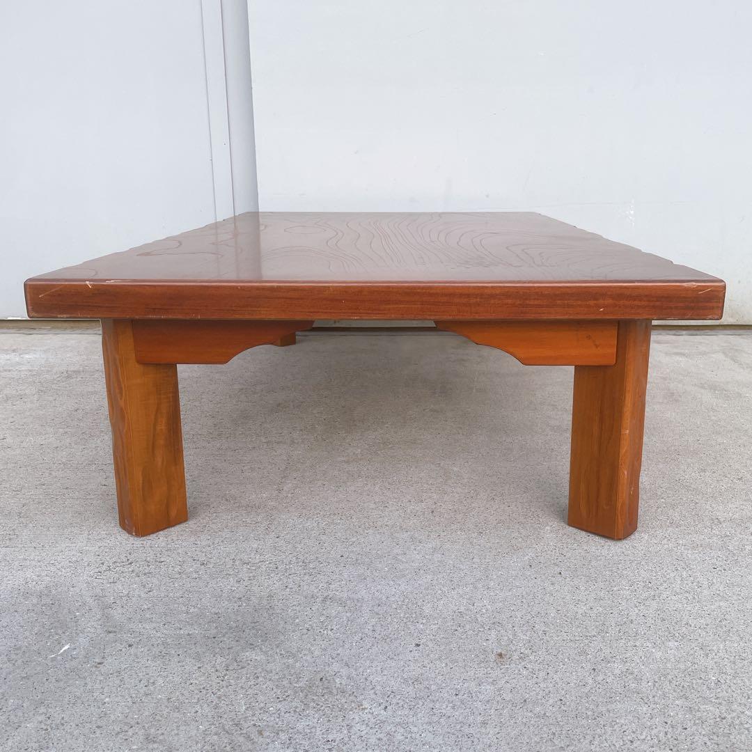 【美品送料込】高級一枚板風 折り畳み座卓 昭和レトロ アンティーク 職人手作り