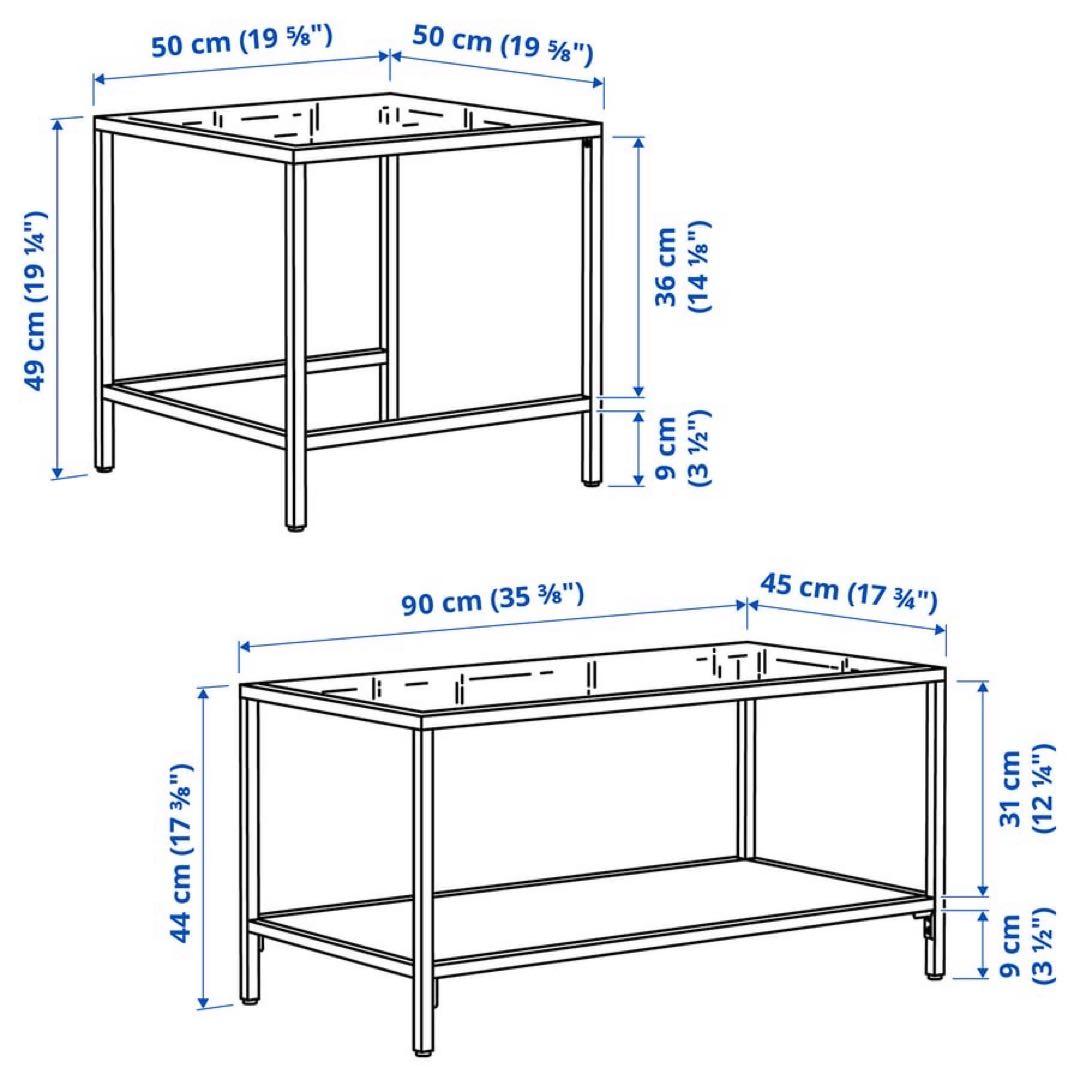 IKEA VITTSJÖ ヴィットショー ネストテーブル 2点セット