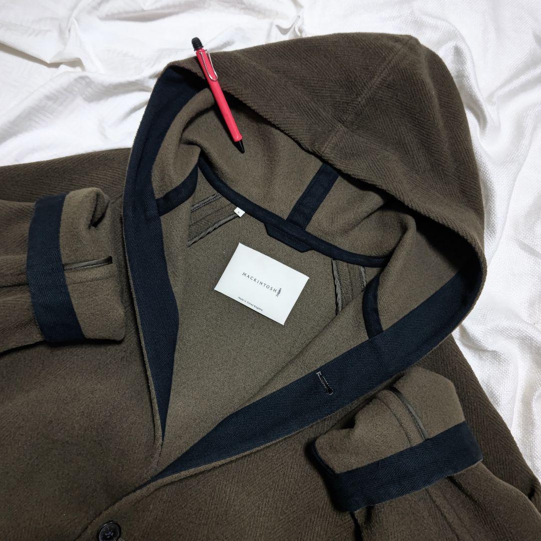 マッキントッシュMACKINTOSHヘリンボーンウールオーバーサイズフードコート