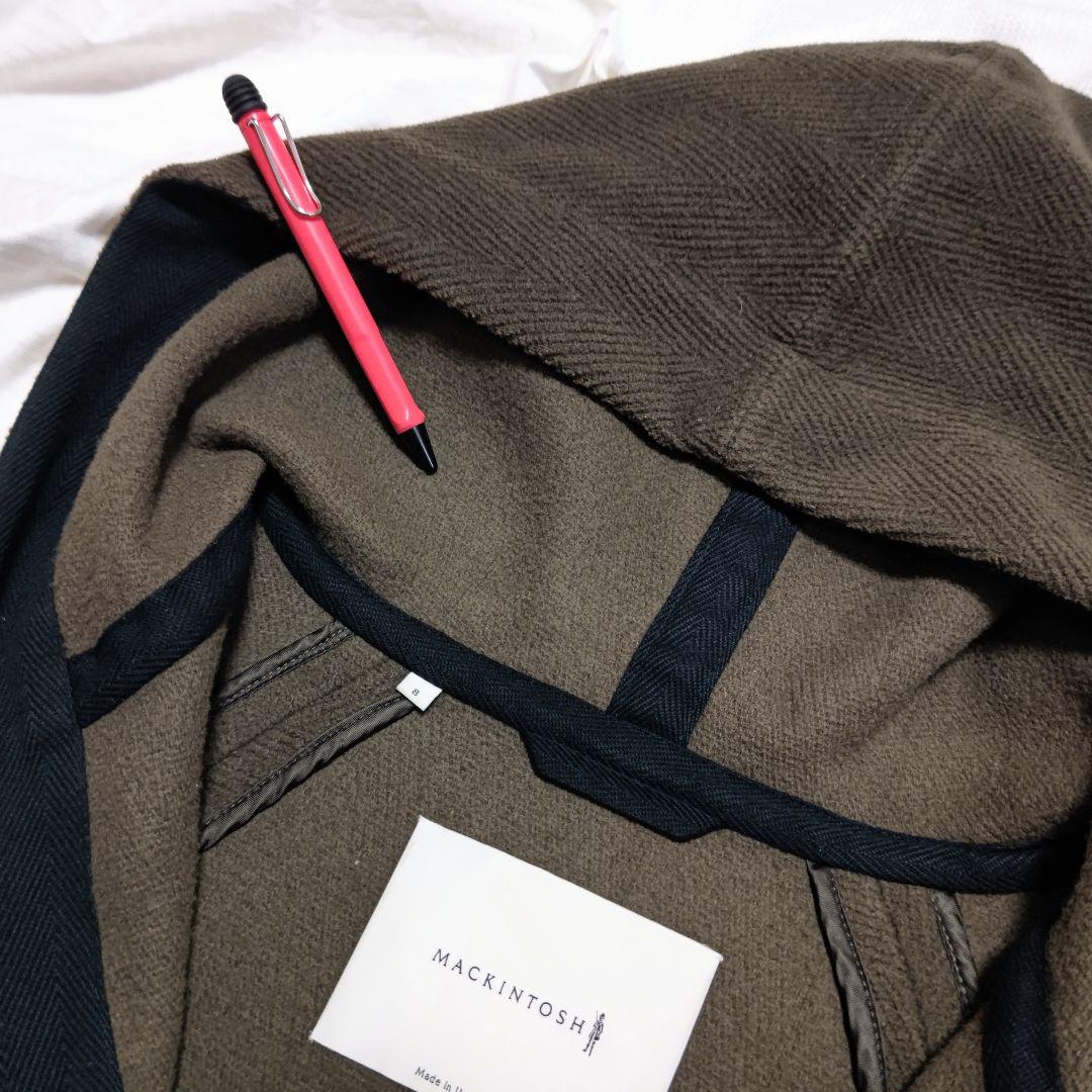 マッキントッシュMACKINTOSHヘリンボーンウールオーバーサイズフードコート