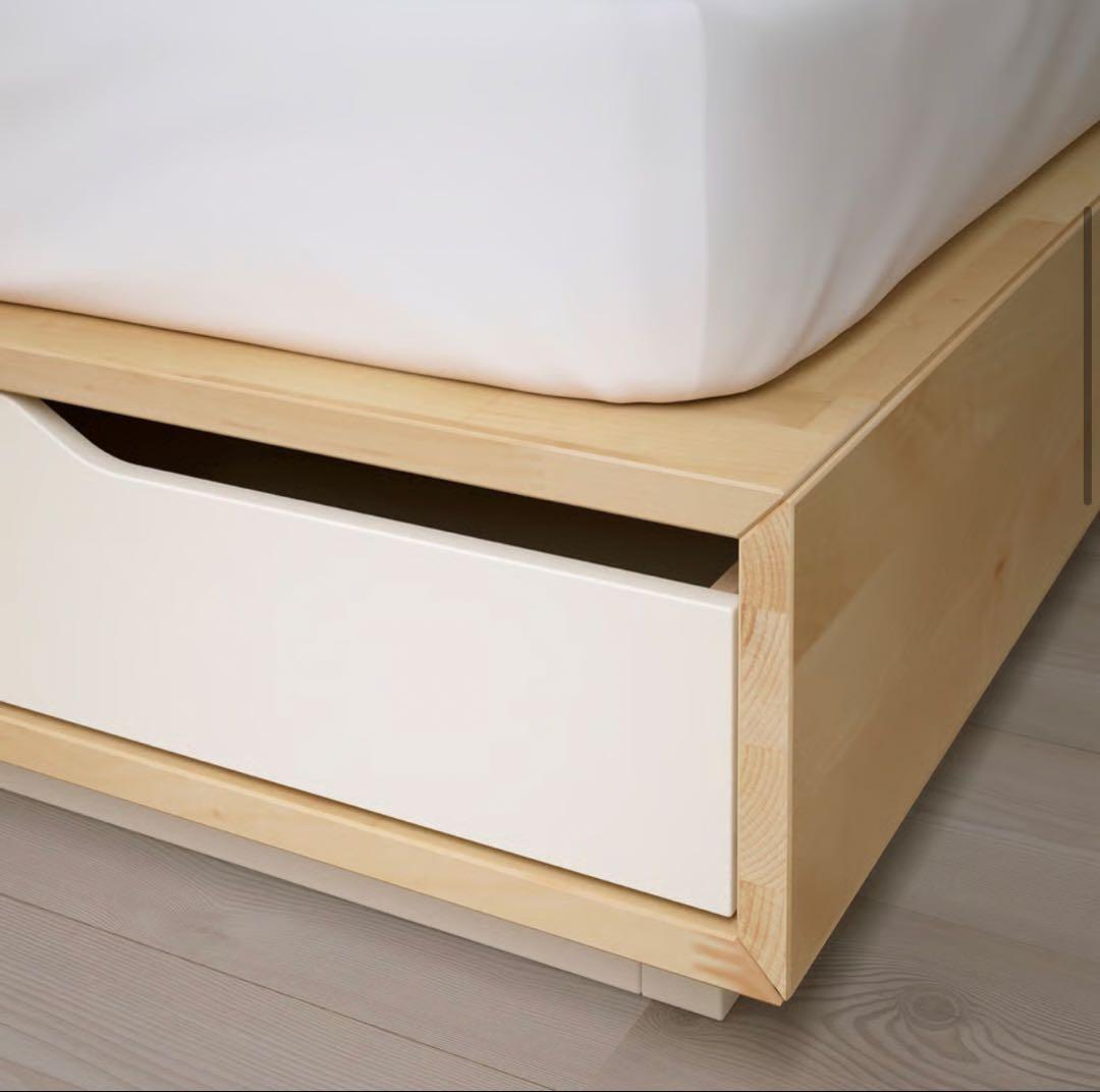 IKEA ベッドフレーム マンダール　引き出し付き