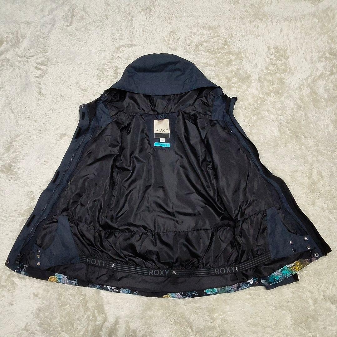 ROXY ロキシー スノーウェア スノボウェア ジャケット 花柄 黒 S