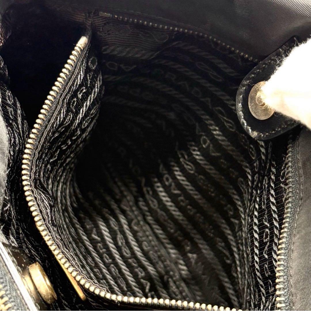 極美品✨プラダ トートバッグ ナイロン レザー 三角ロゴ ゴールド金具 ブラック