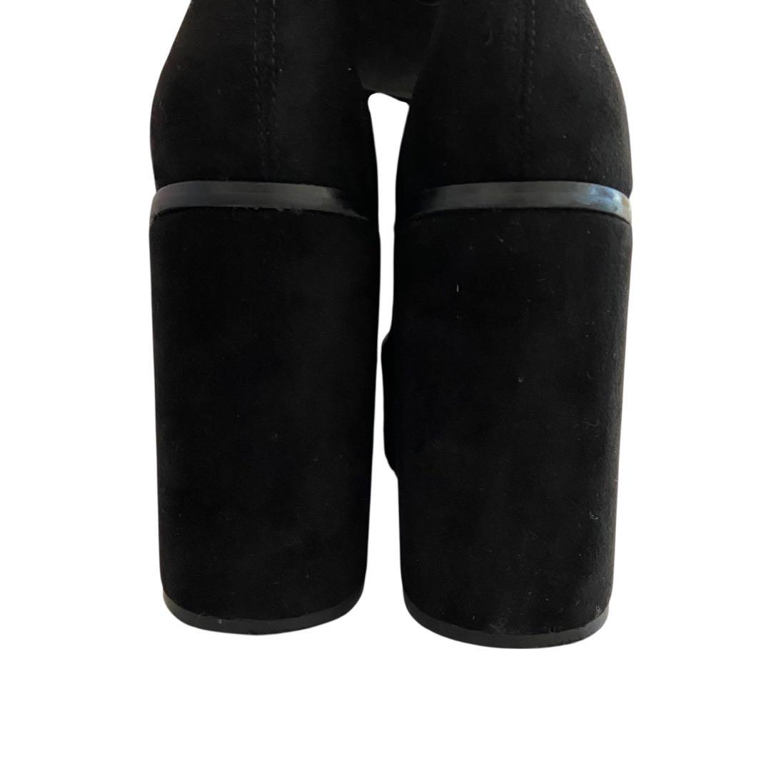 さ*ら様 ✨美品✨エモダ/タンクバルキーロングブーツ/ニーハイブーツ/ブラック/