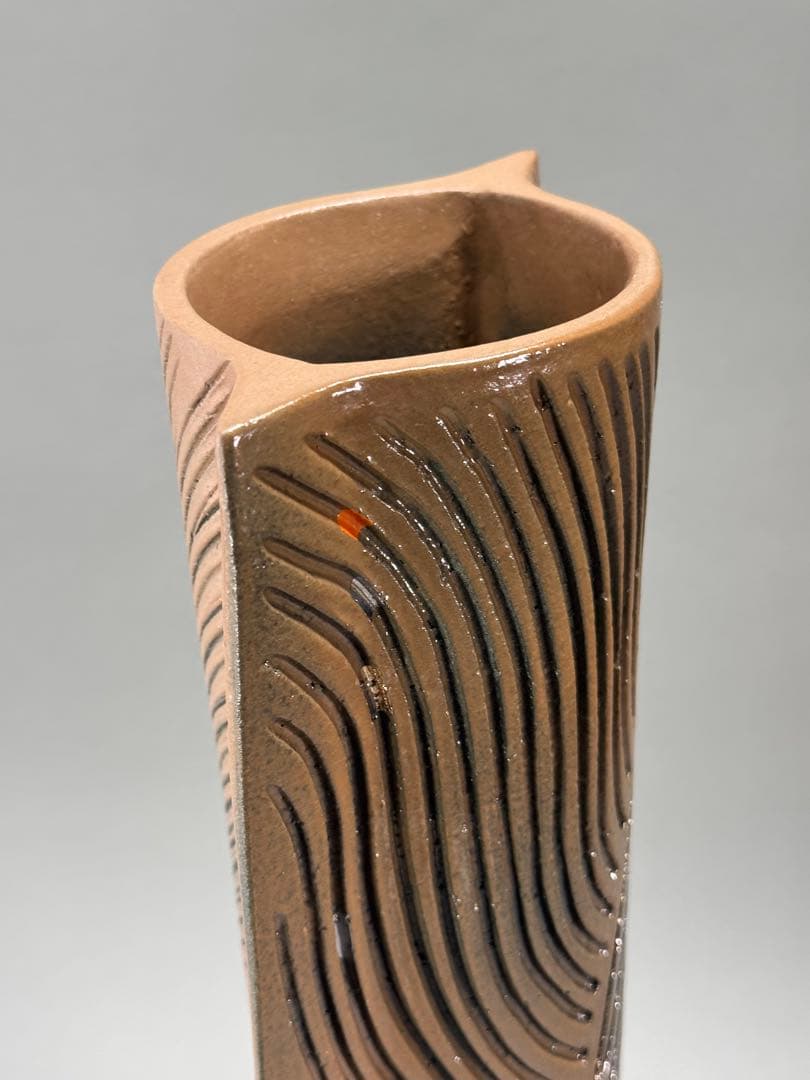 池坊　いけばな　古流　龍生派　小林正明　陶花器　華道具　花瓶　高さ55.5cm