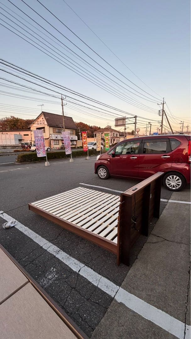 家具の大丸 ダブルベッドフレーム 木製