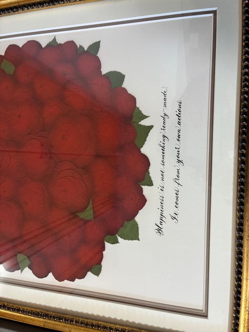 赤い花束 フレーム付き　バラ108本　薔薇　押し花