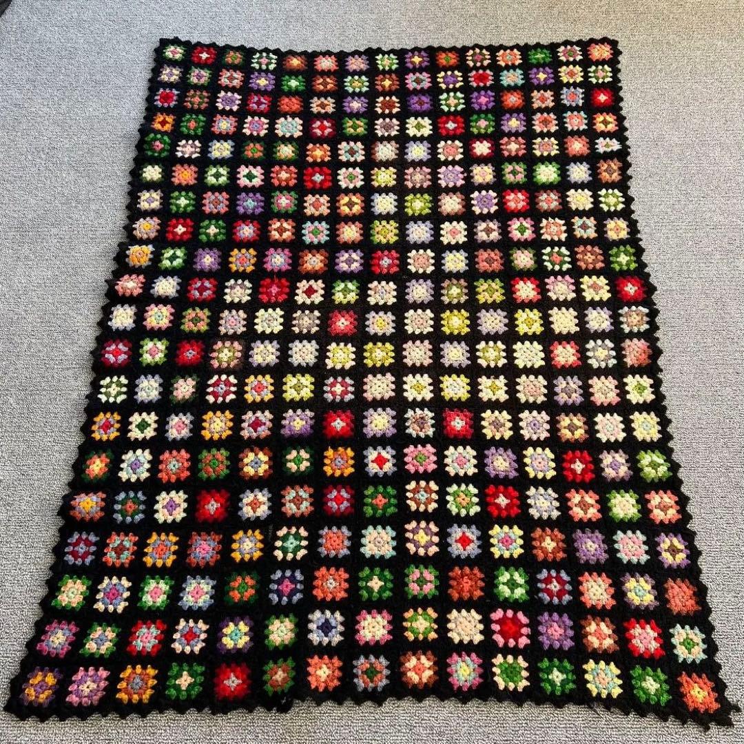 アメリカで購入　ヴィンテージ　手編み多様布