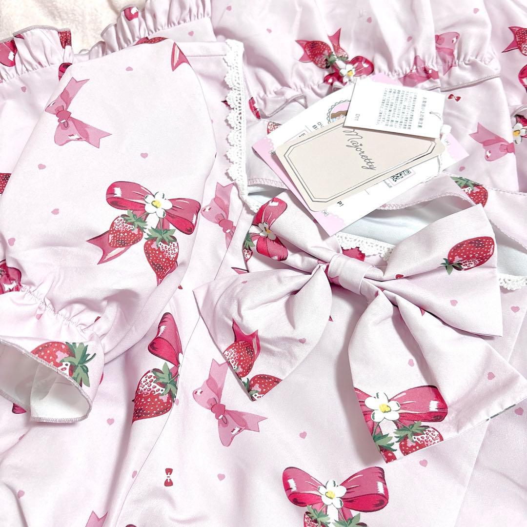 アベイル まゆろん コラボ イチゴ柄ワンピース ピンク Lサイズ