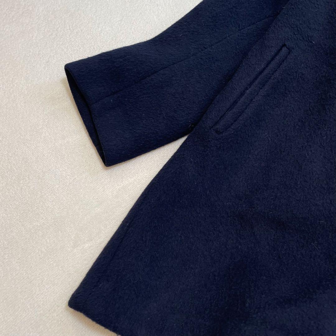 エンフォルド ショートビーバー Aラインコート ウール ネイビー 38 ゆったり