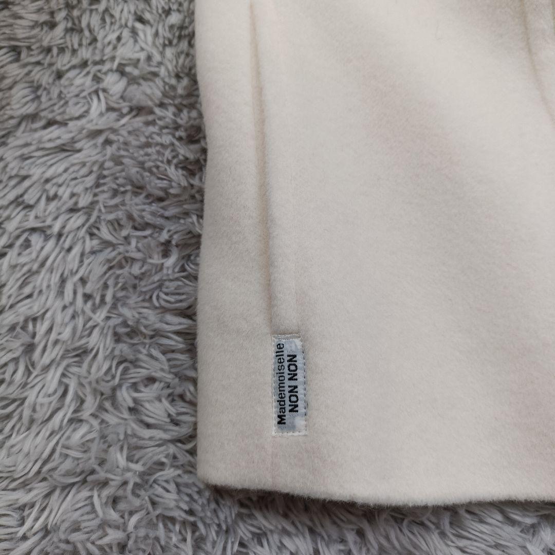 未使用級 マドモアゼルノンノン アンゴラ60% ピーコート Pコート 白 M