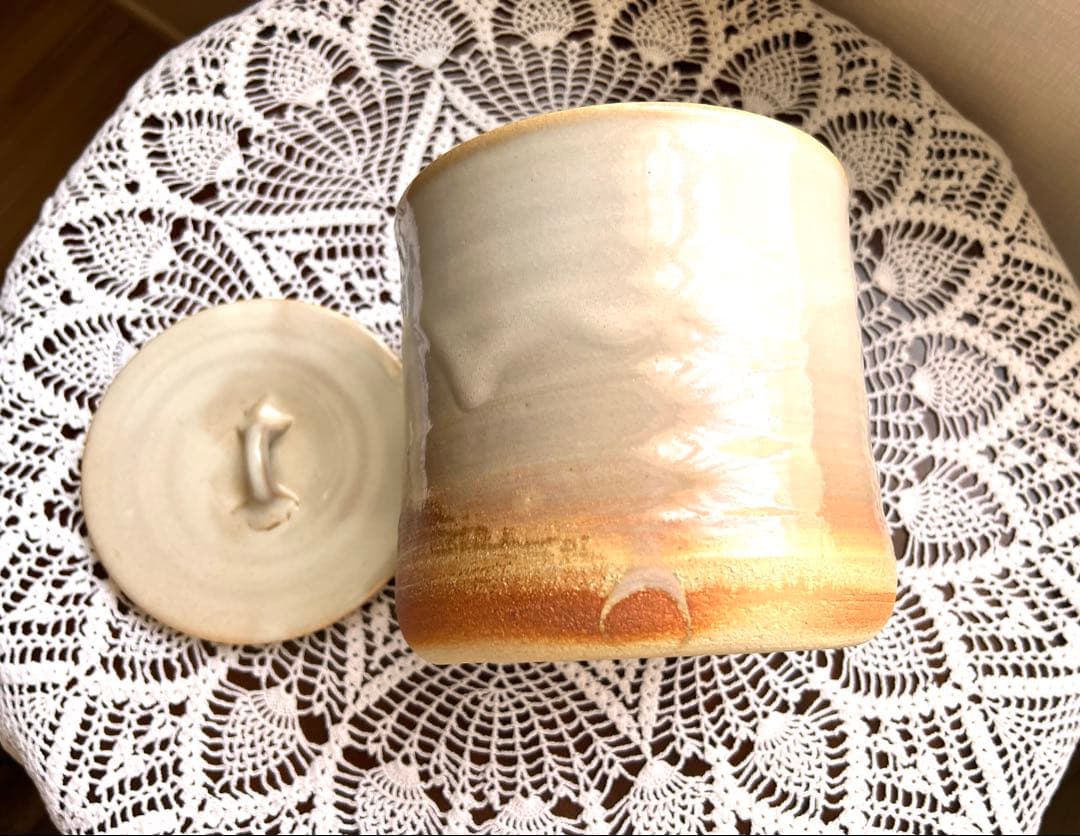 ☆萩焼 水差 窯元松籟庵 城山 渡辺城山作 共箱入