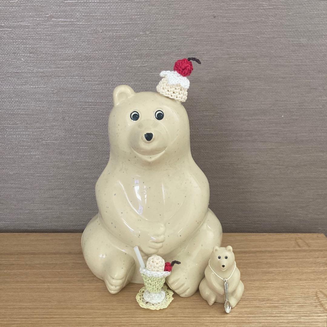 しろくま貯金箱&ガチャ　メロンクリームソーダ　マット&スプーンつき　4点セット