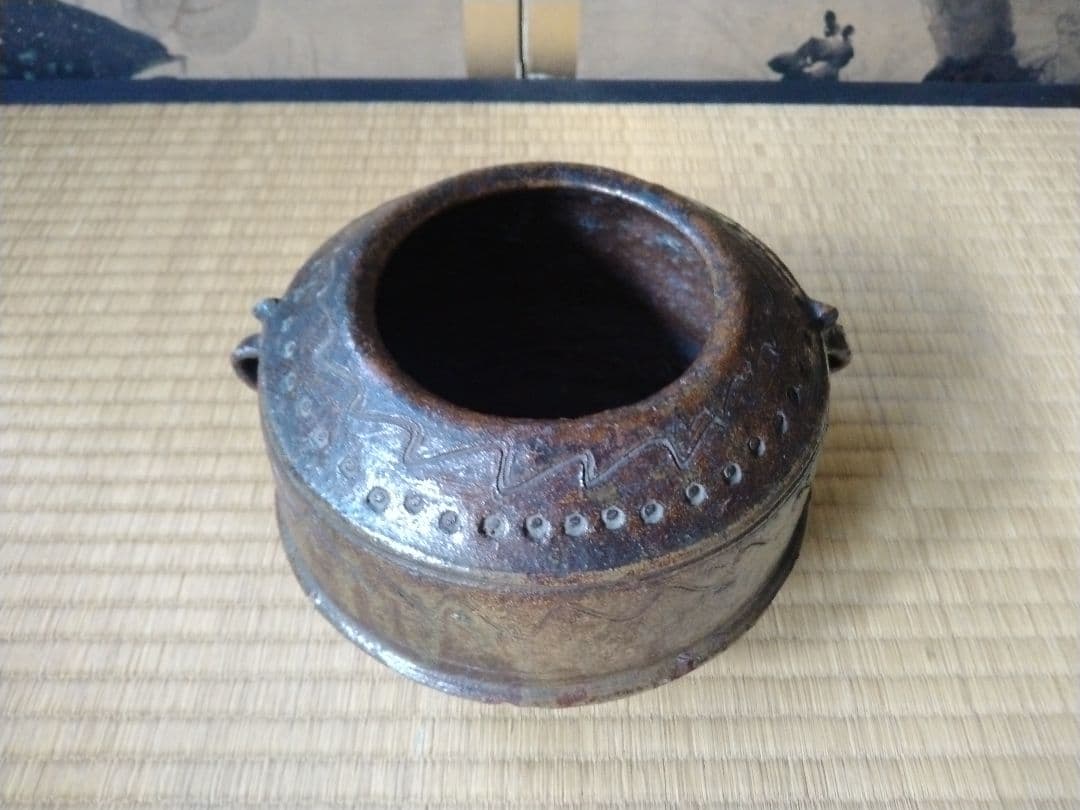 江戸初期～前期　内ヶ磯窯古高取水指　骨董　古美術　茶道具　朝鮮唐津　珍品