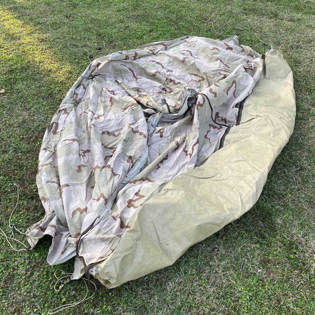 オランダ軍　テント　ポール・ペグ付　正規品　デザートカモ①　コンディション良