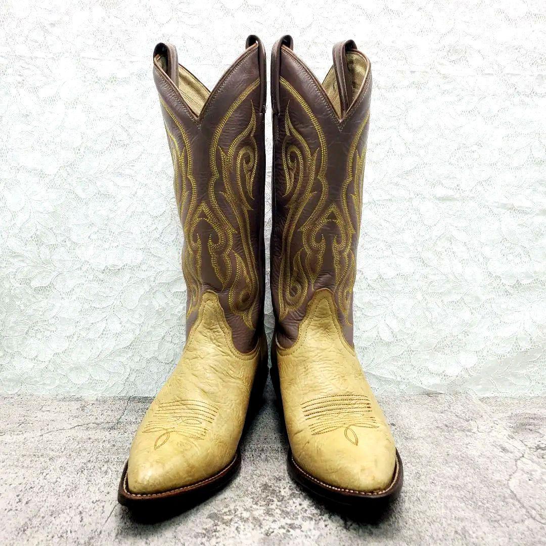 美品✨トニーラマ✨USA製 ウエスタンブーツ 23.5cm相当 レザー 刺繍