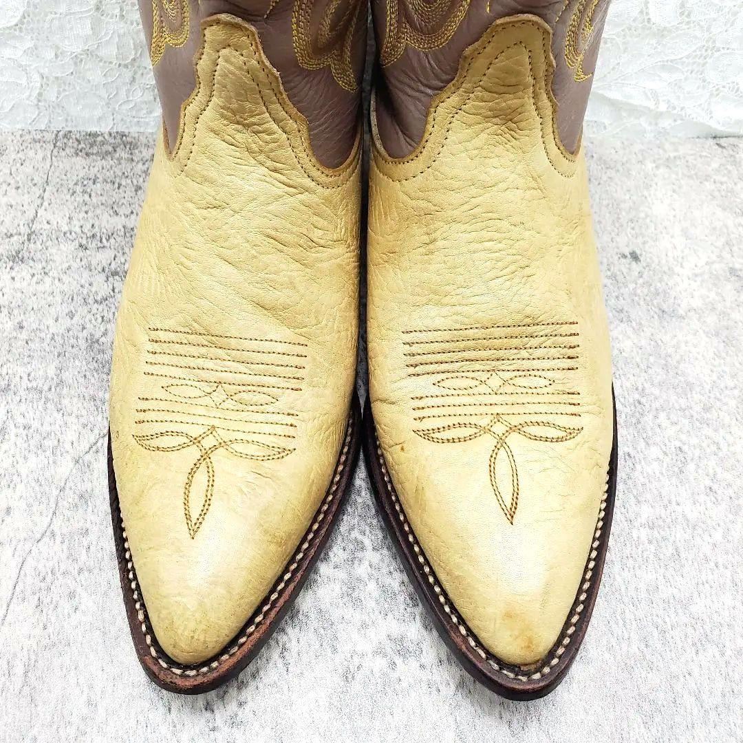 美品✨トニーラマ✨USA製 ウエスタンブーツ 23.5cm相当 レザー 刺繍