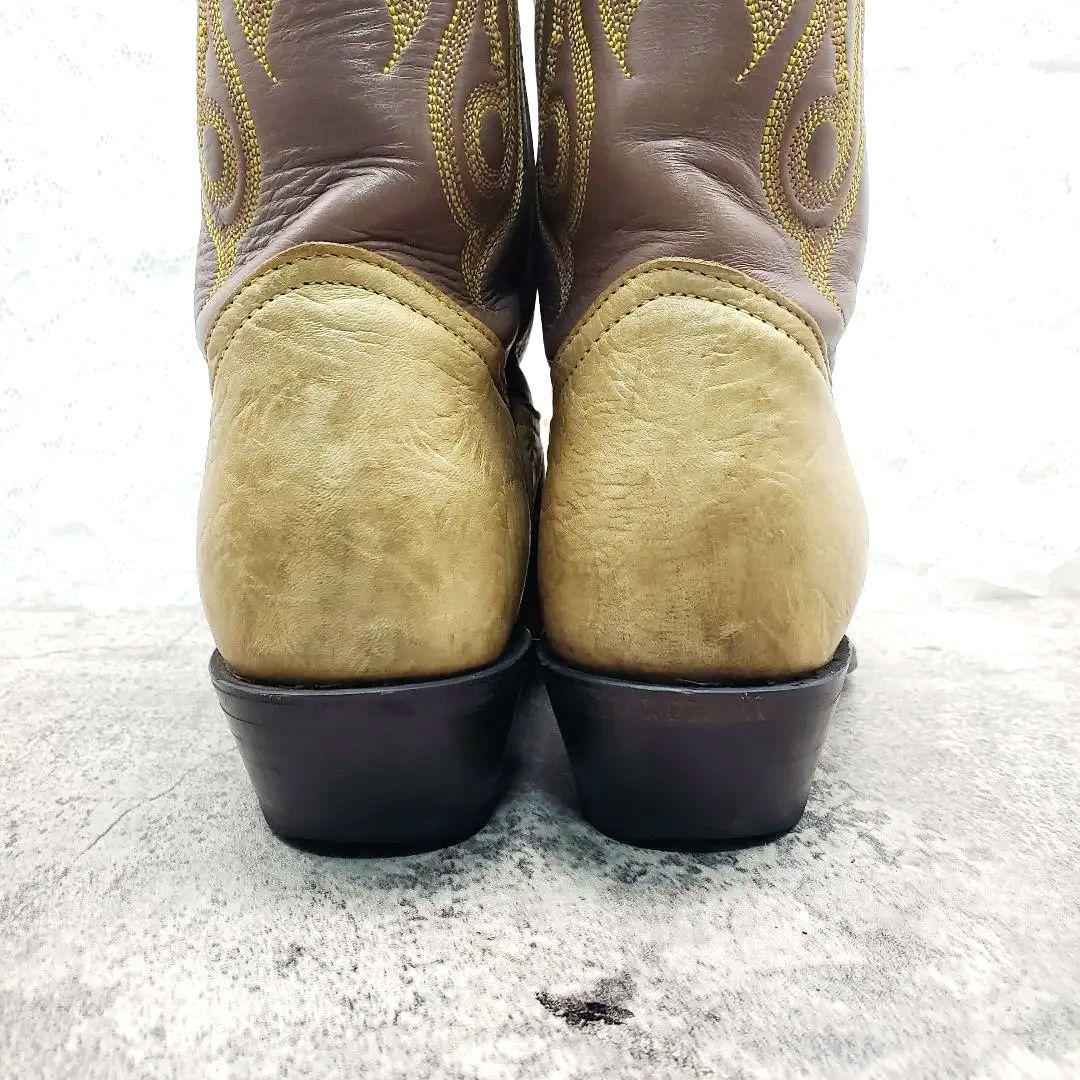 美品✨トニーラマ✨USA製 ウエスタンブーツ 23.5cm相当 レザー 刺繍