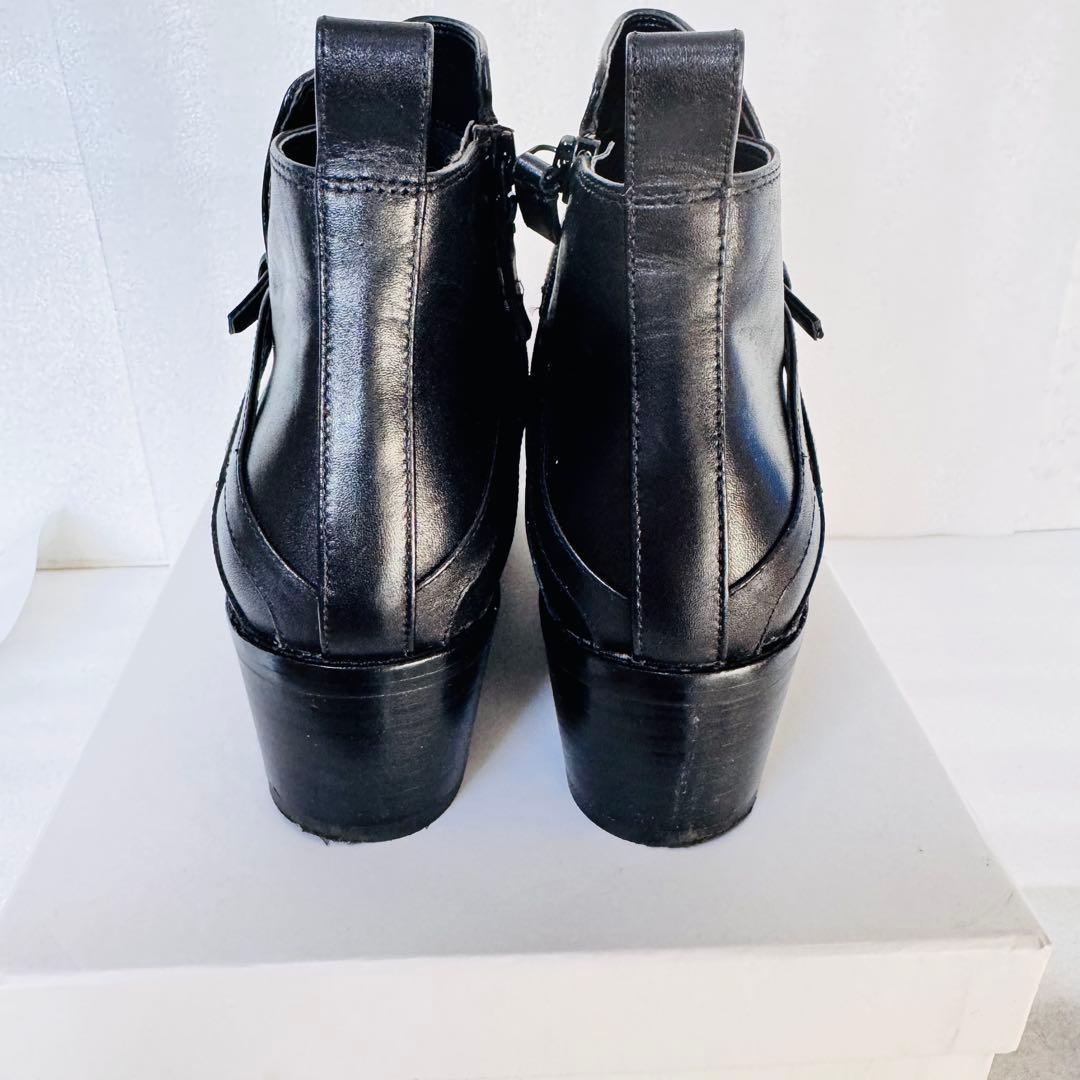 【極美品】COLE HAAN レザー ショートブーツ 23cm 黒 箱付　秋冬