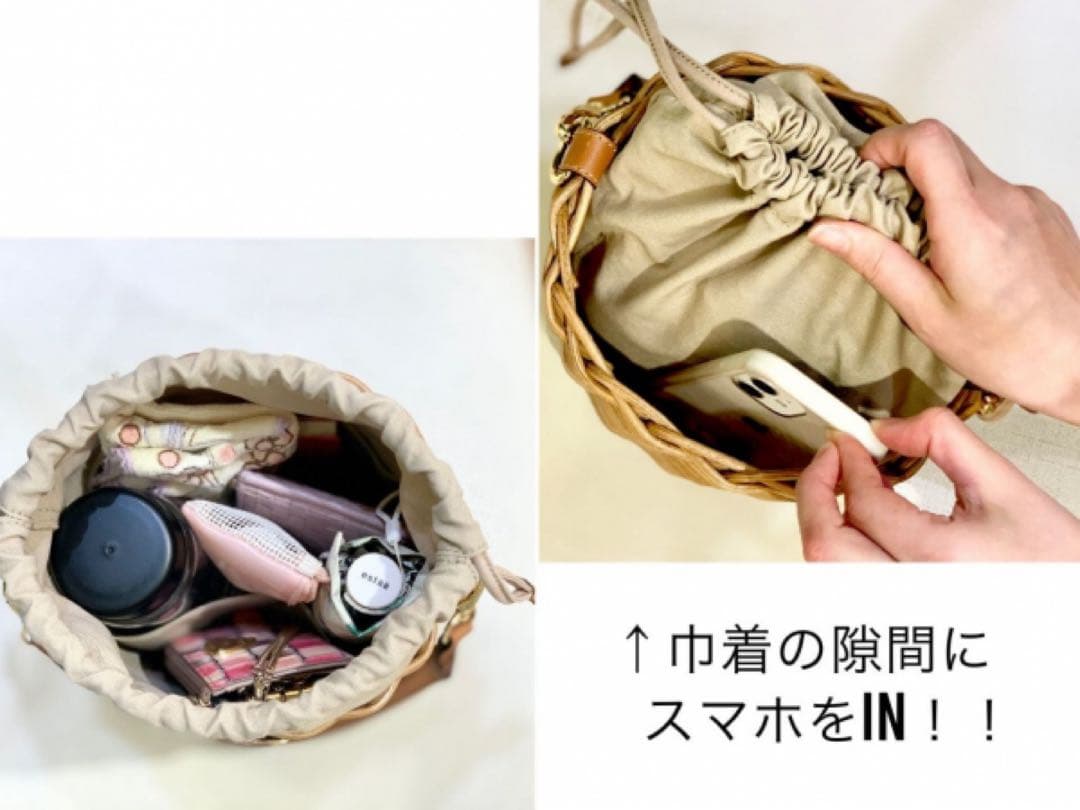 未使用☆ATAO ブリーゼ かごバッグ アタオ 籐製バスケット カゴバッグ