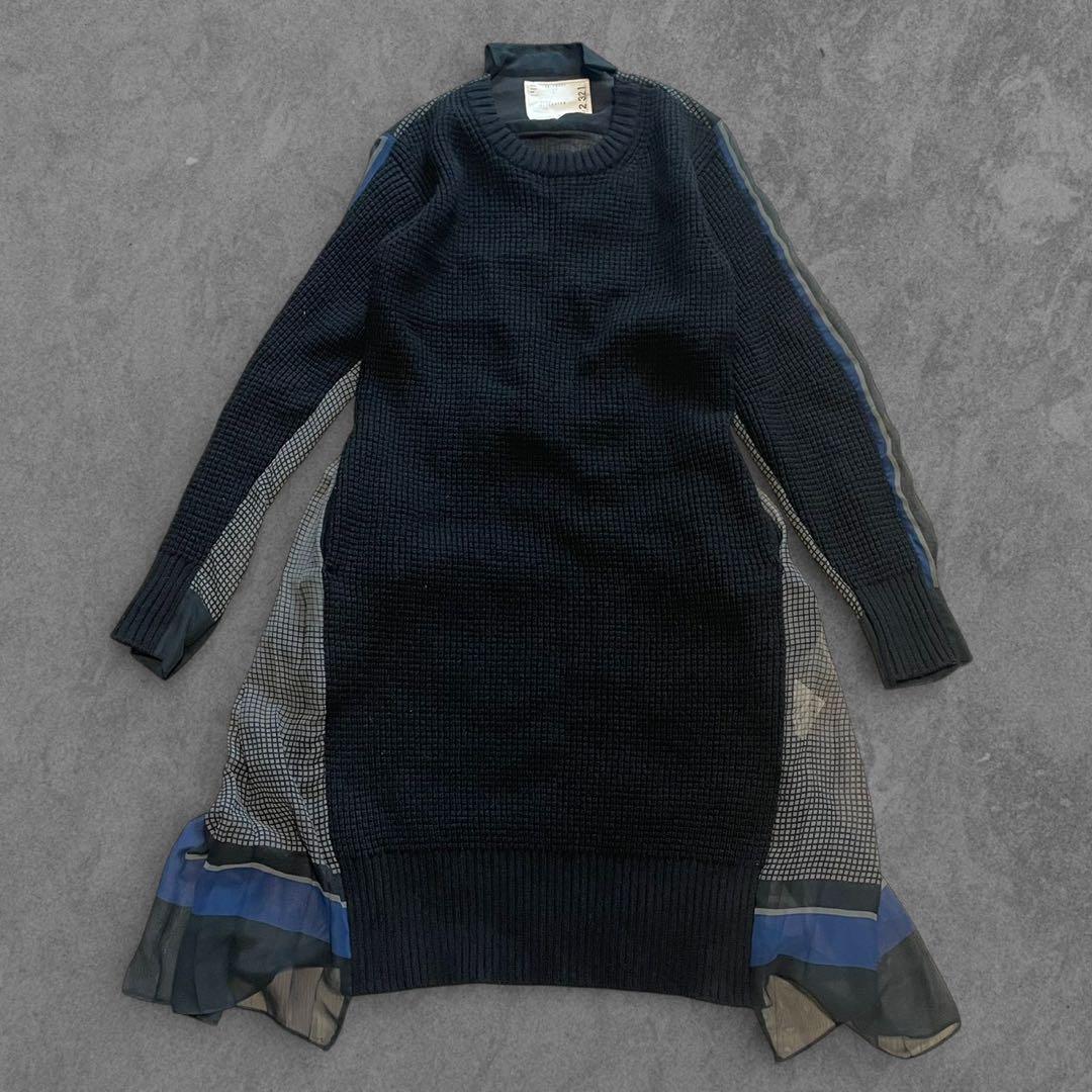 sacai ドッキングウールニットワンピース2321 size 1