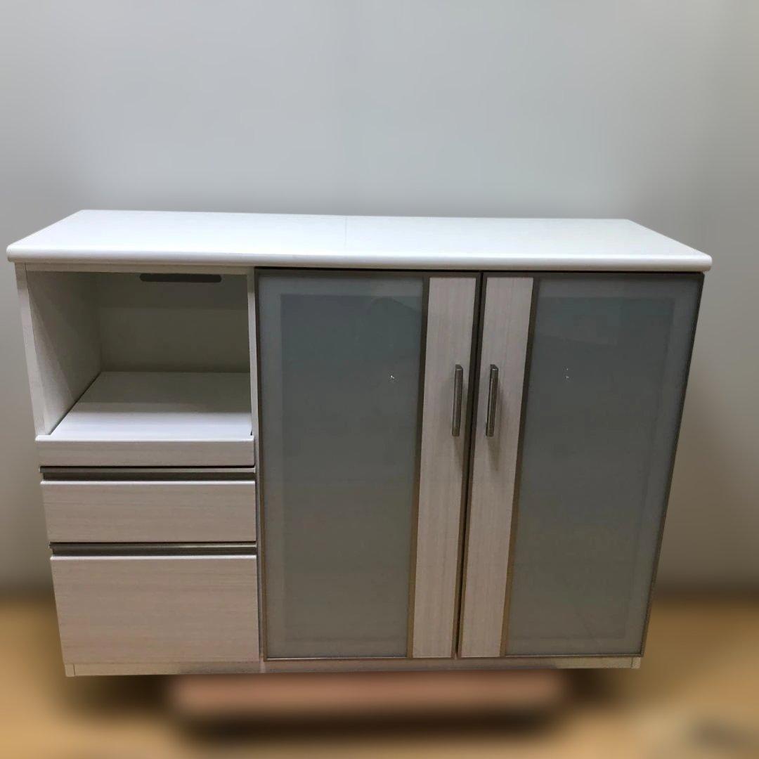 送料無料 ニトリ ポスティア 135 WH カウンター 食器棚 88252-2-