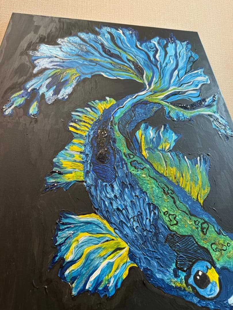 金魚のアクリルアート 大きめ