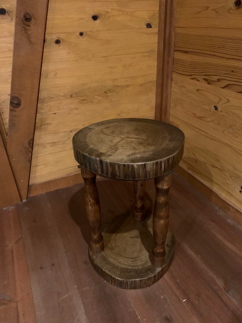 木製円形スツール