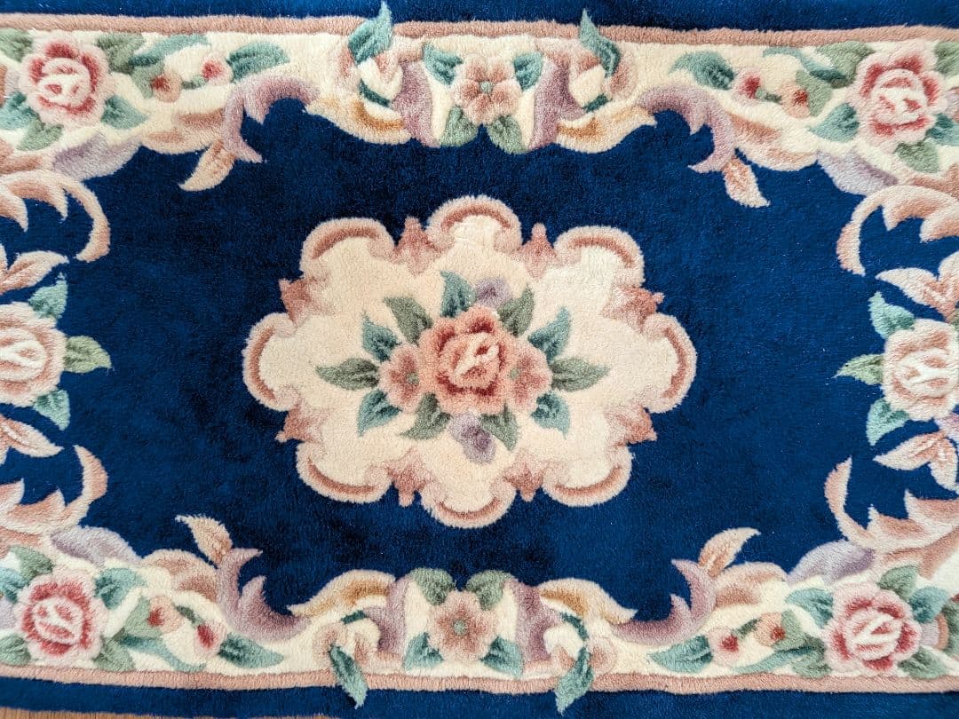 玄関マット クラシック花柄 ウール系 布張り 77×120cm