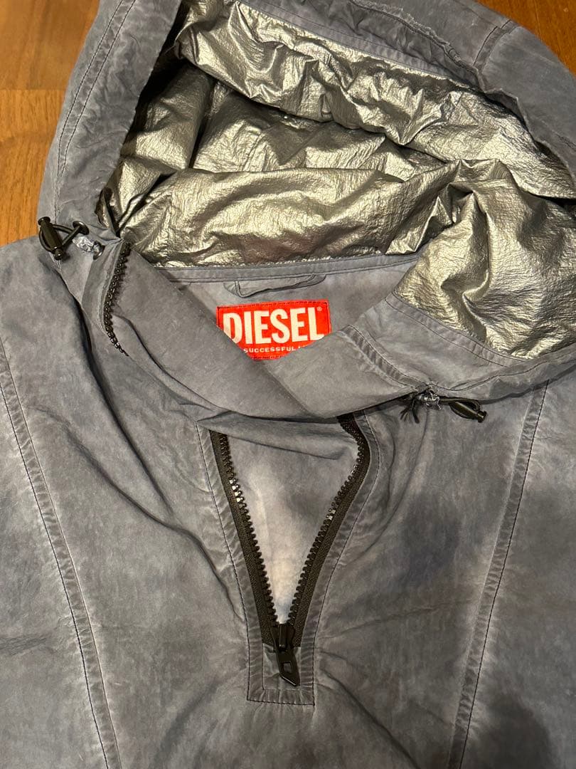 DIESEL ダークブルー プルオーバー ナイロンジャケット