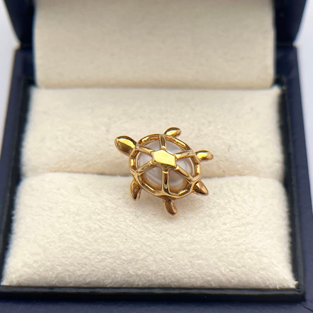 ☆美品☆ミキモト　K18 ピンブローチ　パール　カメ　皇室御用達ブランド