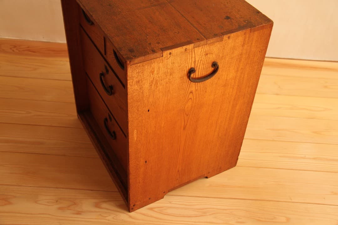 引き出し棚　収納棚　木棚　古道具　古家具　ビンテージ　アンティーク