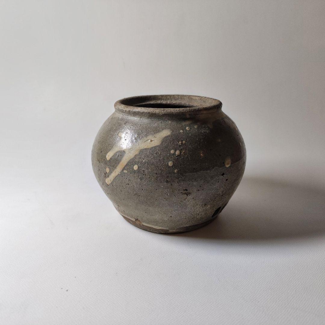 古丹波　白釉流しうるか壺