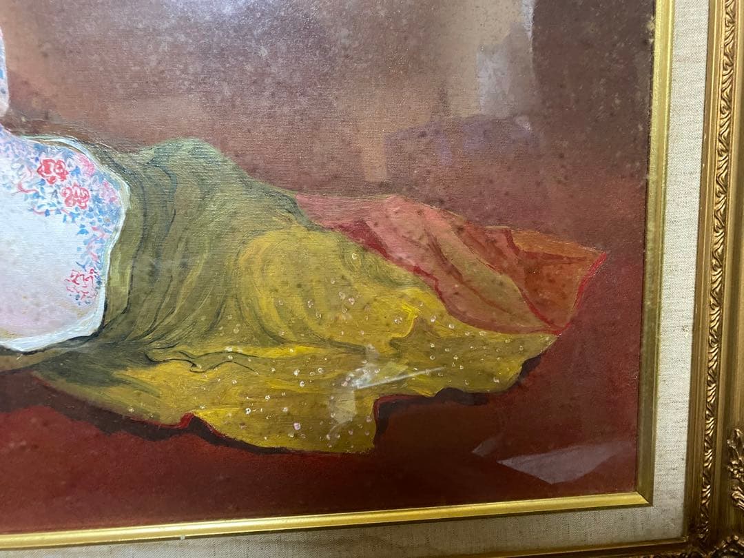 定価45万 「 松森 今照 作」  女性画 油絵 証明シール 付き