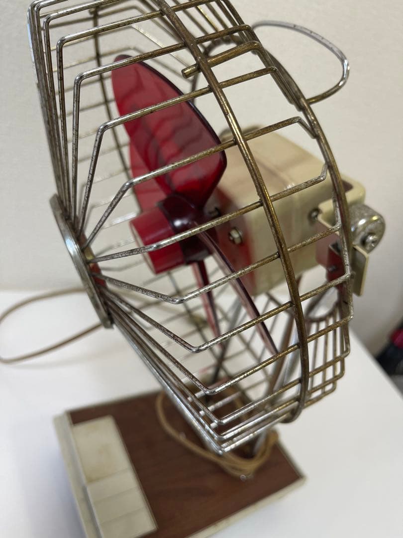 レトロ 卓上扇風機 ピンクと赤