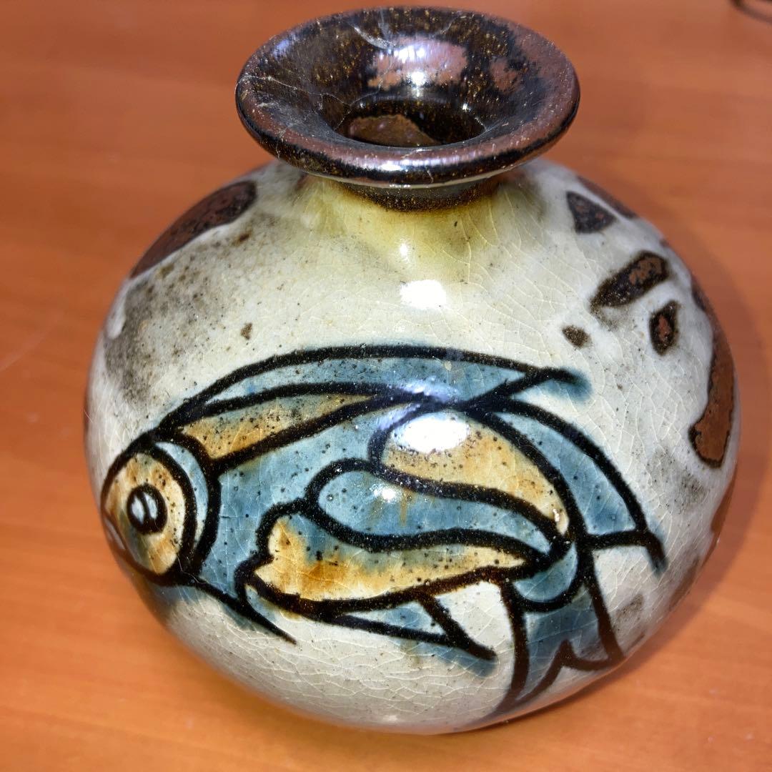 沖縄　人間国宝（故）金城次郎の長男（故）金城敏男作品　徳利or一輪挿し