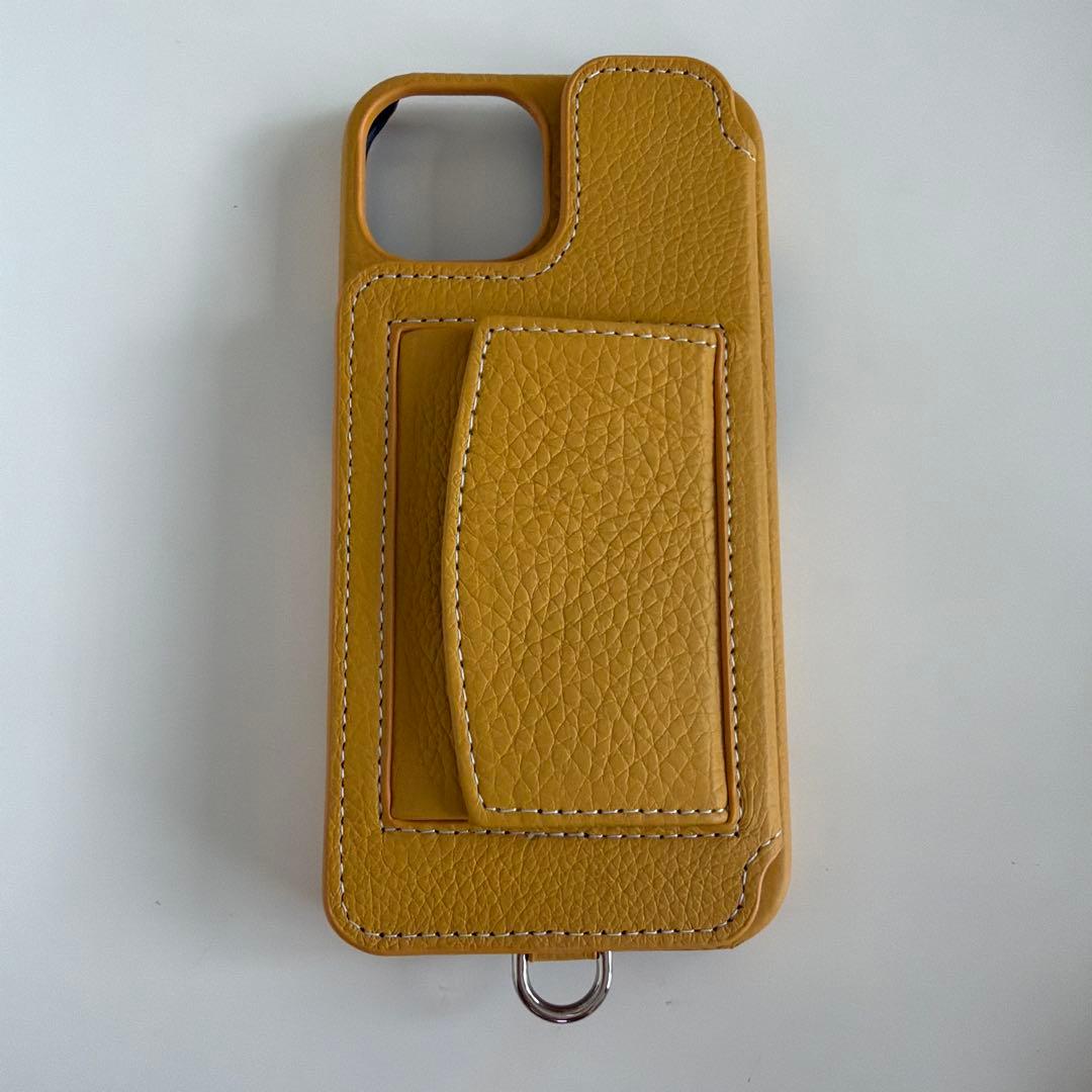 Demiu イエローレザーケースiPhone13用　新品➕ハンドストラップ