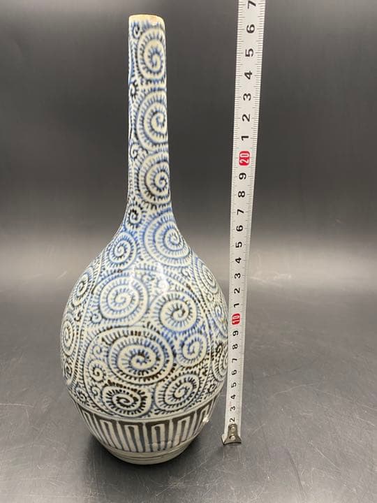 古伊万里　蛸唐草　27cm 鶴首　徳利　花入　一輪挿し　御神酒徳利