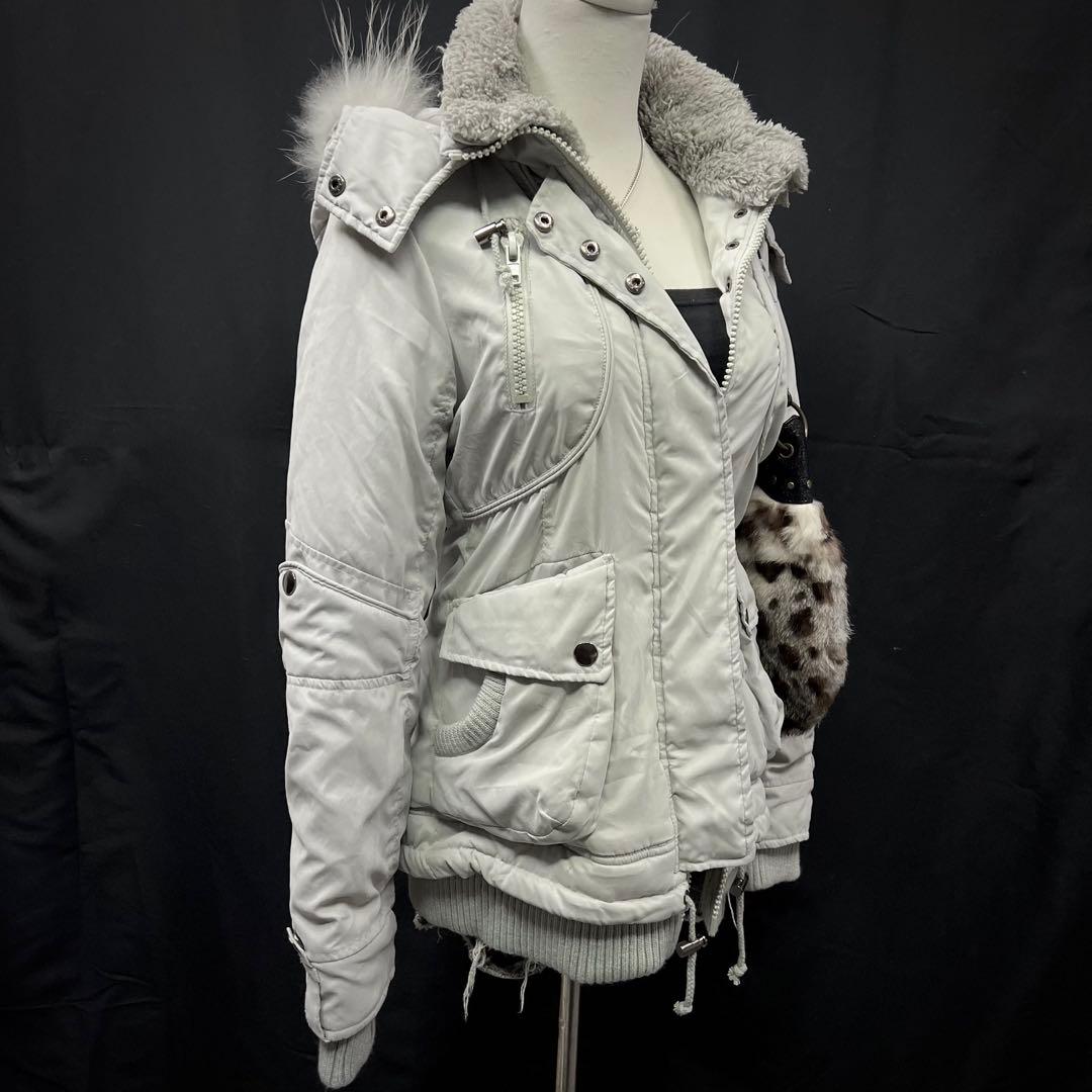 平成ギャル　y2k グランジ　ダークコア　 ファー付き　モッズコート　ギミック