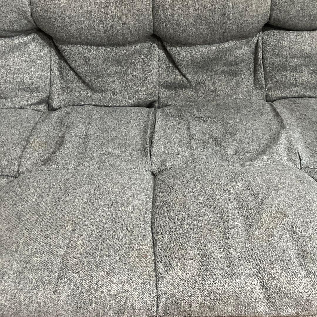 グレー ファブリック 2人掛けソファ