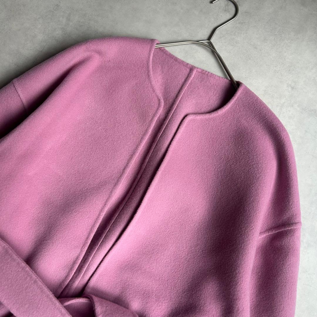 ルルウィルビー 24AW シャルムビーバーリバーミドルコート マフラー ベルト