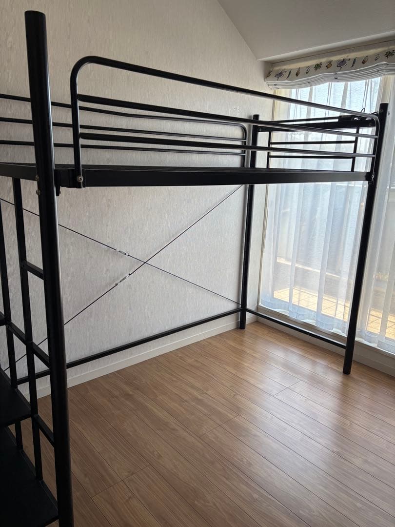 直接引き取り限定　タンスのゲン製　ロフトベッド　ブラック