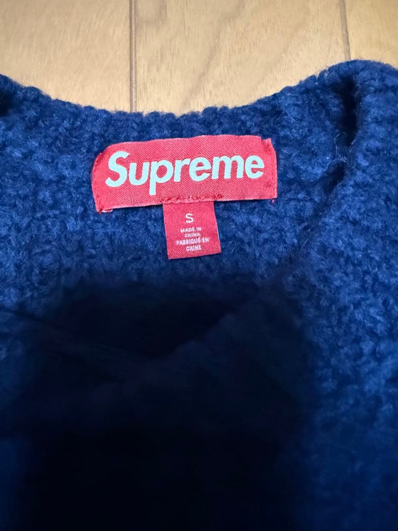 トップス Supreme Small Box Waffle Sweater Navy S