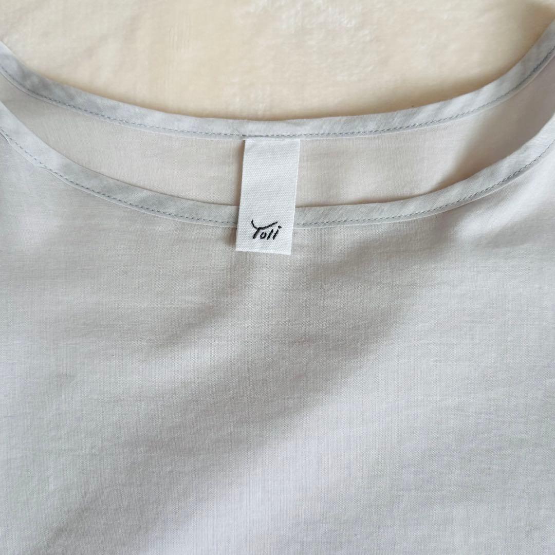 【美品】yoli simple blouse シンプルブラウス ライトグレー