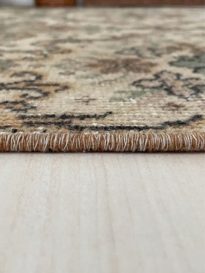 専用です❣️トルコビィンテージラグ☆クラシック花柄ラグ グリーンベージュ