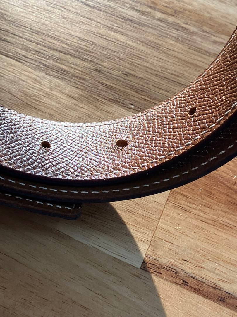 HERMES レザーベルト ゴールドバックル コンスタンスベルト エルメス 65